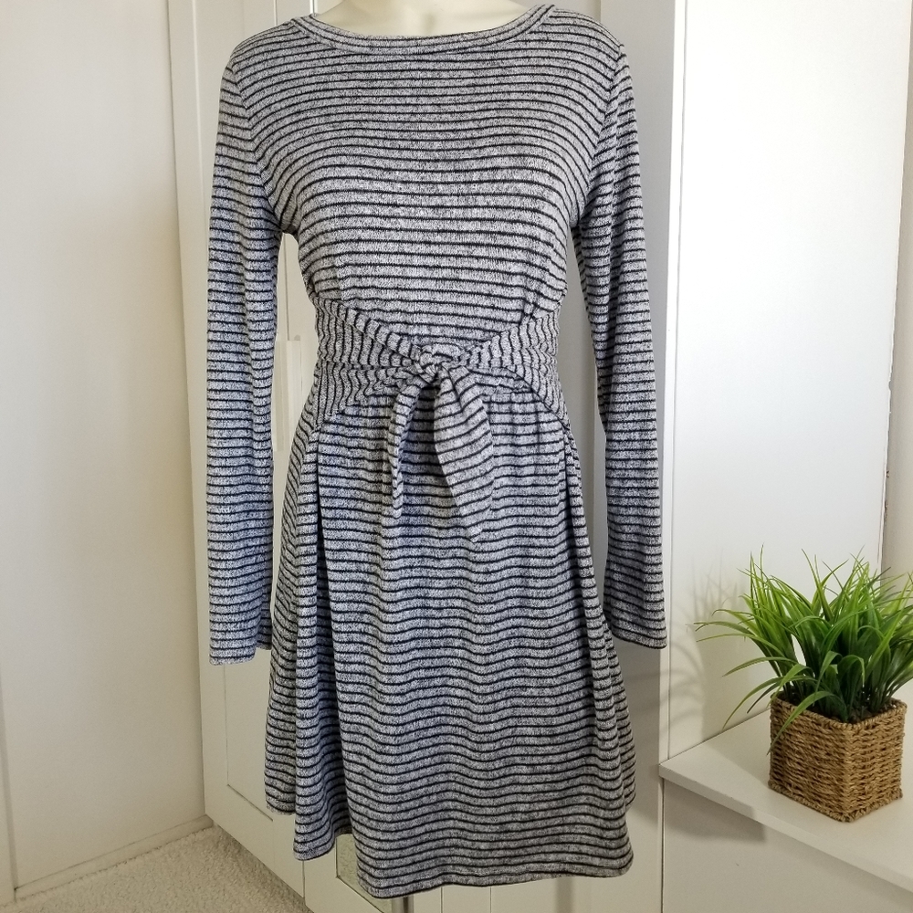 Francesca's Alya Striped Long Sleeve Dress